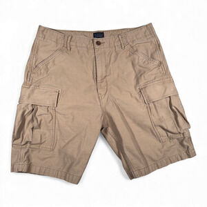 Levis Cargo Shorts Mens 36 Brown Cotton Khaki Canvas Baggy Safari White Ta b
